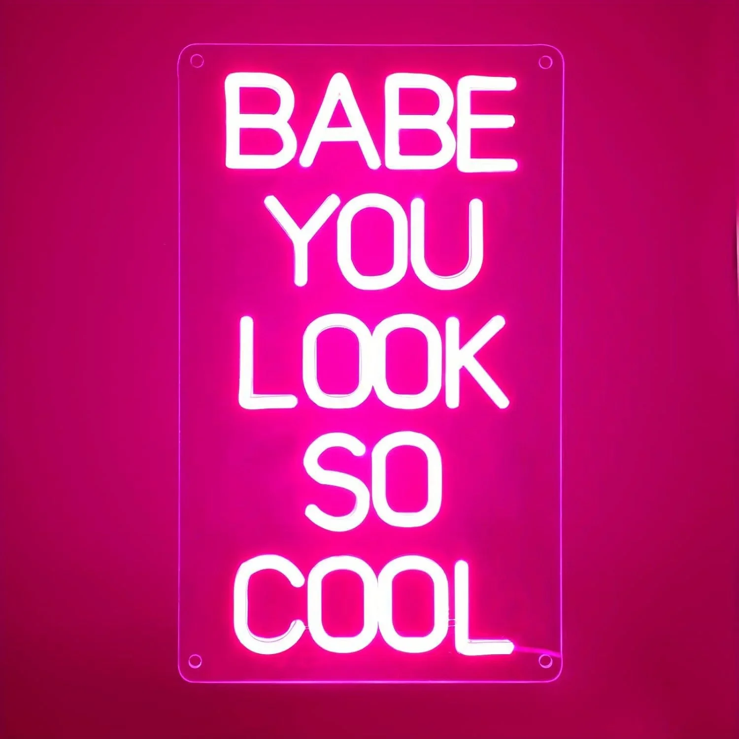 

Baby, you look cool Big neon sign for wall decoration, LED cool neon light sign for party bar decoration with USB power supply