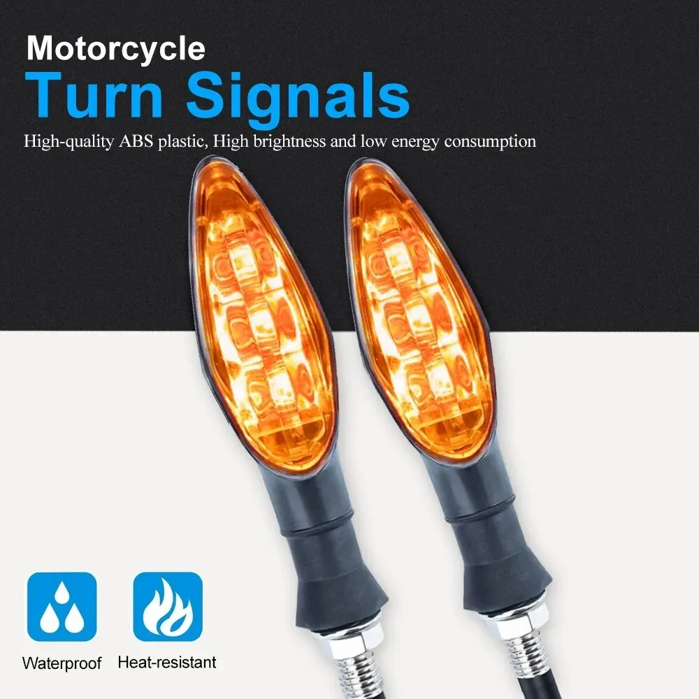 LED Turn Signal Indicator Light Amber Bulb 12V Motorcycle Front Tail Light