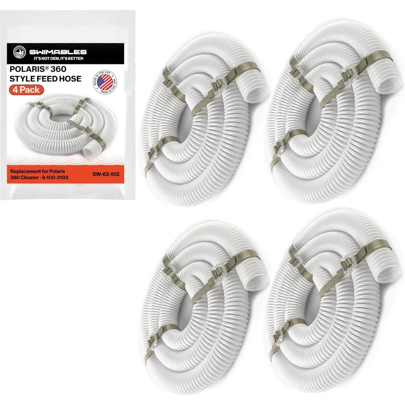 

Swimables 9-100-3102 6-Ft Cuff-Less Feed Hose, Replacement for Polaris 360 Pool Cleaner, Heavy-Duty, Durable Vacuum Hose