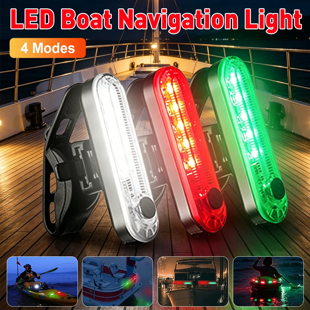 

Светодиодный навигационный фонарь для лодок с USB-зарядкой, сигнальная лампа для парусников, предупредительный световой сигнал для морских яхт, каяков, парусных лодок
