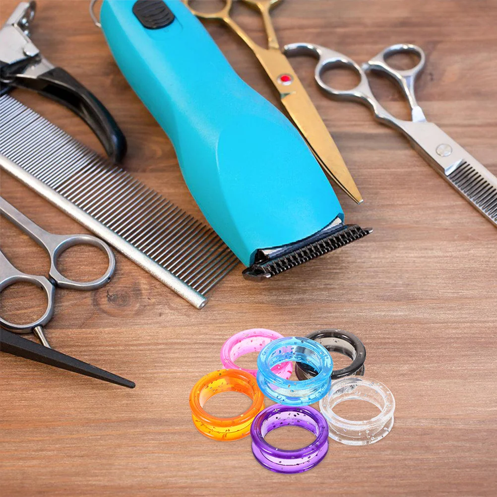 

18Pcs Silicone Rings for Hair Scissors Soft Rubber Finger Rings for Grooming Shear Protection Dog Hair Cutting Tools