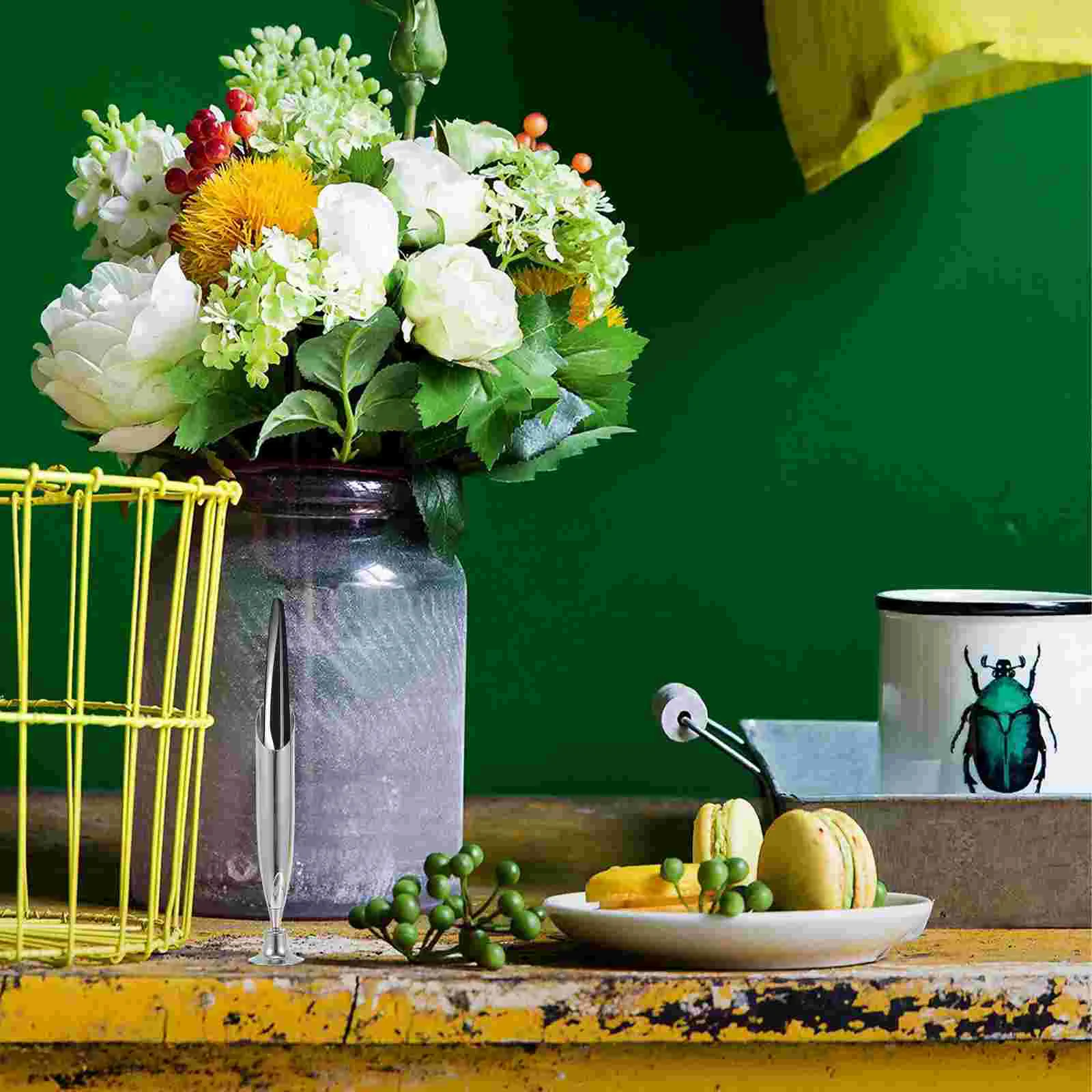 2 Pcs Storage Box Pen Socket Student Display Shelves Toothbrush Holders Metal Fixed