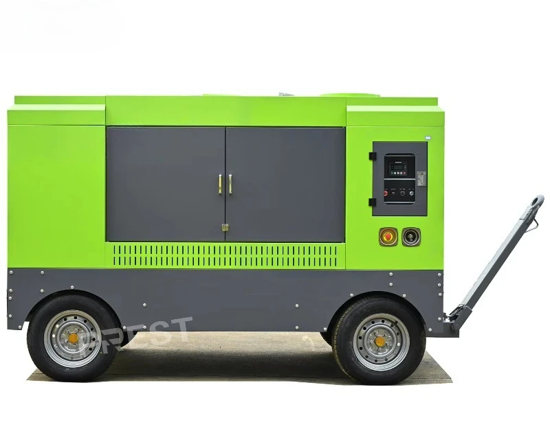Portable Heavy-duty Diesel Screw Air Compressor Machine with Engine 16/17 M/min 16/13 bar for DTH & Water Well Drilling