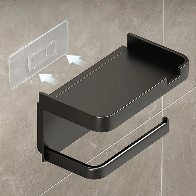 Tissue Holder Wall-Mounted Bathroom Accessories Mobile Phone Rack Toilet Rack Tissue Box.