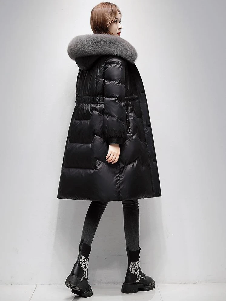 

Winter New Women's Down Jacket Commuting High Street Slim Fit Fox Fur Collar Down Jacket
