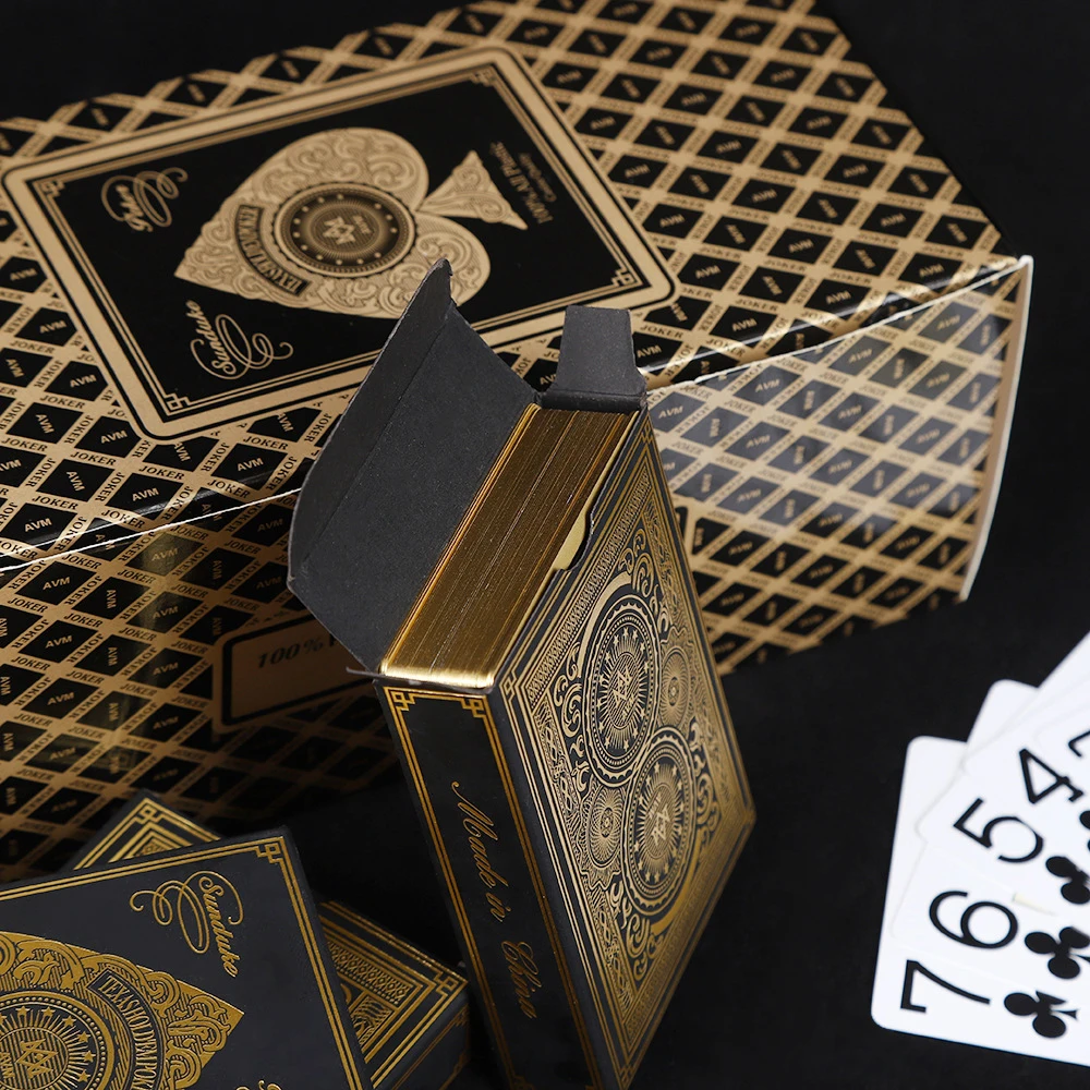 أوراق لعب بحافة ذهبية أو فضة ، مؤشر قياسي ، شخصية كبيرة ، ألعاب طاولة ، بوكر إبداعي ، بولي كلوريد الفينيل ، تكساس هولدم #4