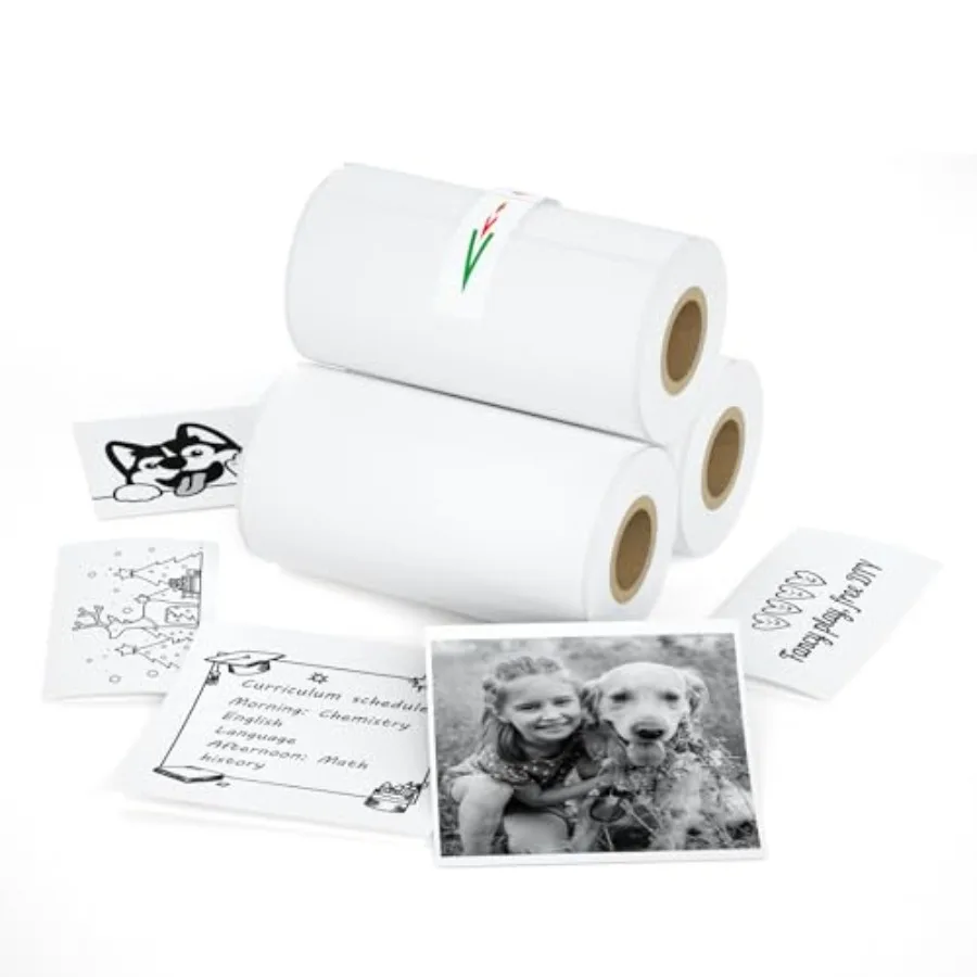 

S1 S2 M02 T02 Mini Thermal Sticker Paper - 57x29mm, 3.5m/Roll for Most Instant Cameras and Label Printer - Refill for'Pocket Pr