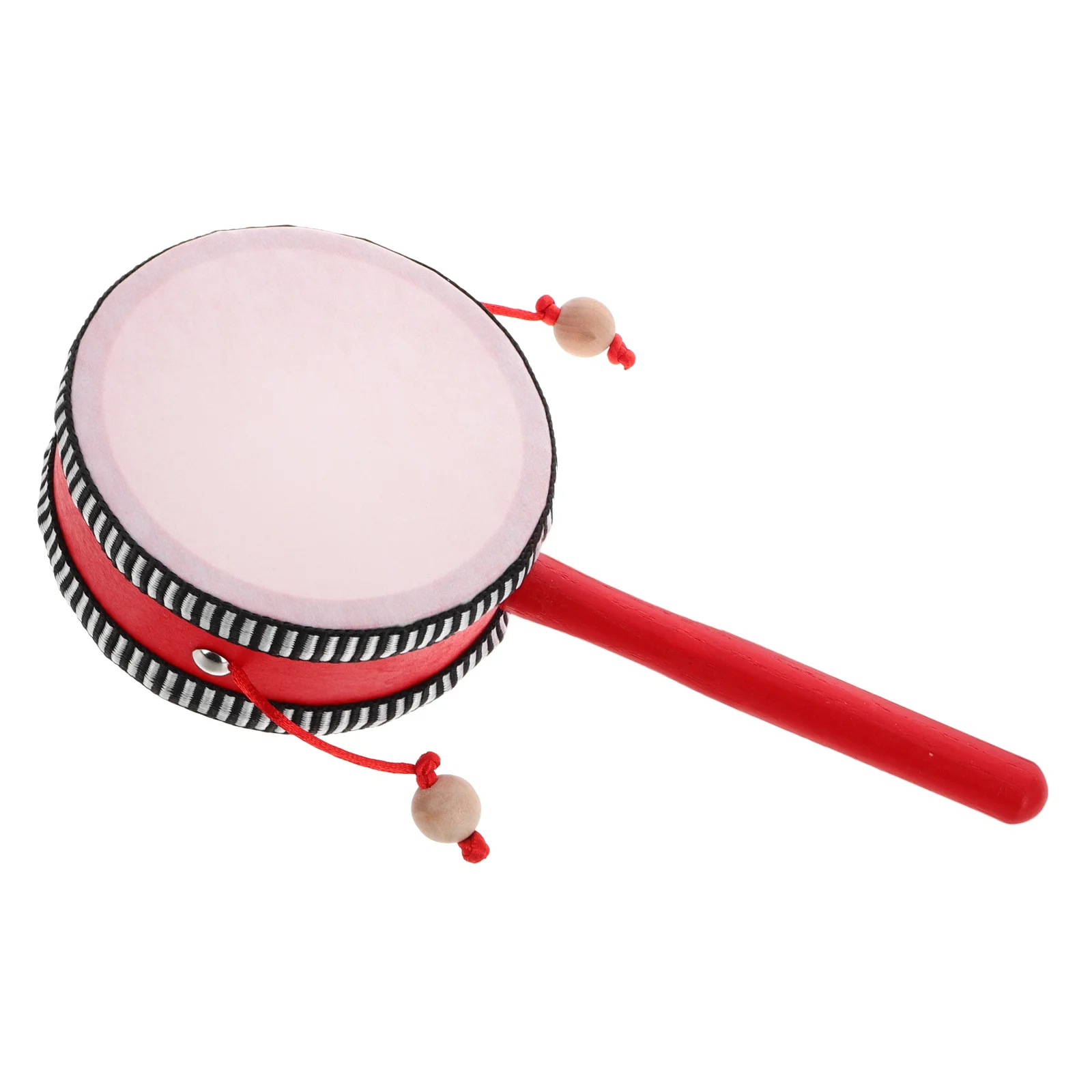 Tamburo scimmia Tamburo a sonaglio a mano Strumento a percussione educativo tradizionale con superficie liscia per i più piccoli che agitano i giocattoli