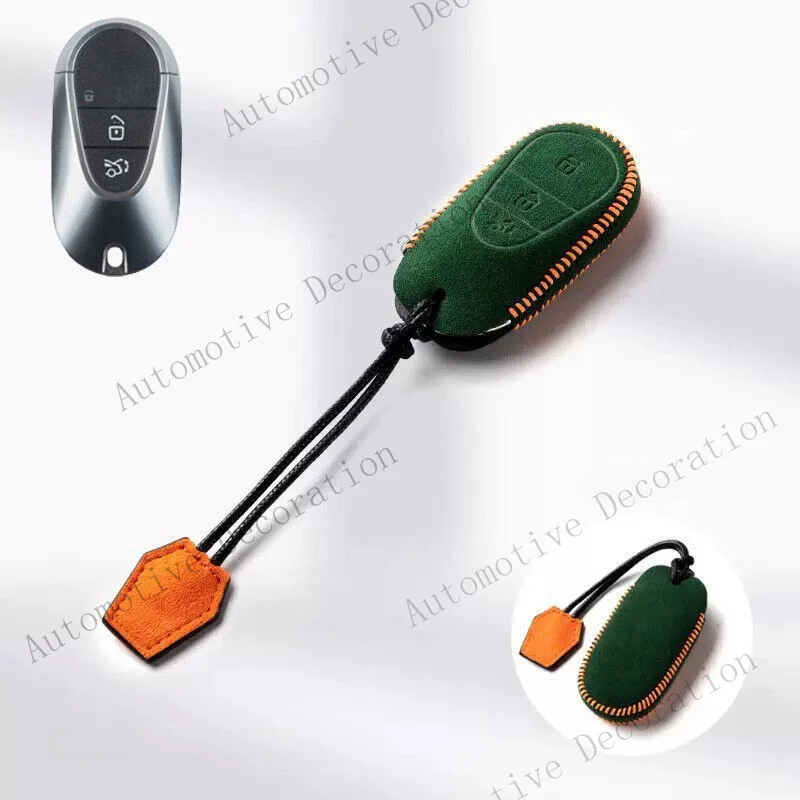 Z+ Suede Leather Car Key Fob Case Cover For Mercedes Benz C Class S Class S350 W223
