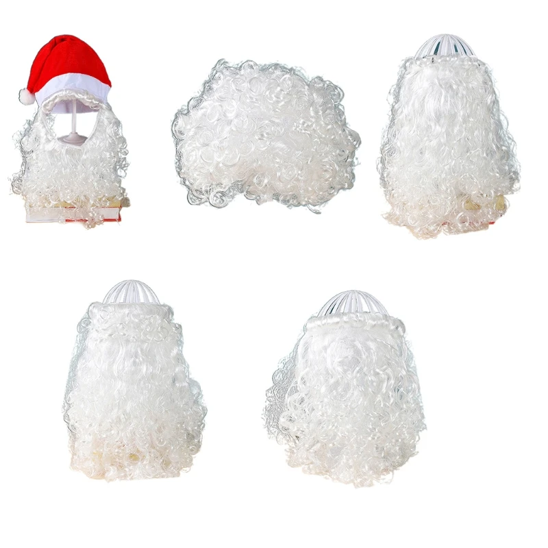 White Santa Beard Dwarf Elf Fancy Santa Mustache Dress Accessory