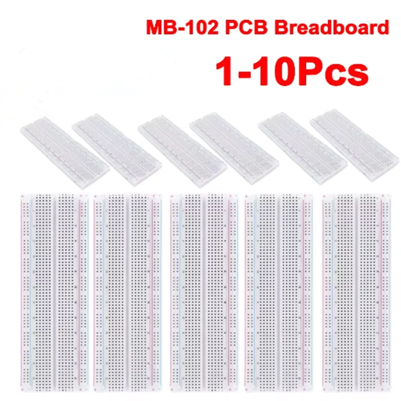 10-1PCS Breadboard 830 Point PCB Bread Board MB-102 Prototype PCB Solderless Breadboard Protoboard Circuit PCB DIY Kit