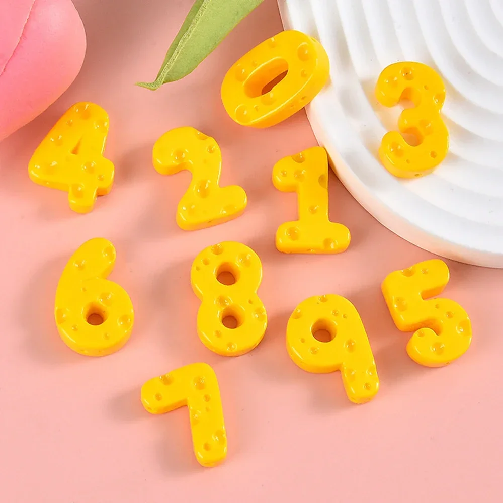 10PCS Digital Cheese Series Miniature Flat Back Resin Cabochons For Hairpin Scrapbooking DIY Home Decor Craft Accessories