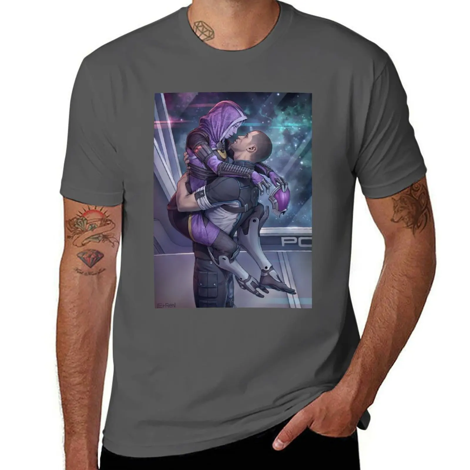 

Mass Effect T-Shirt Basic Solid Color Short Sleeve T-Shirt