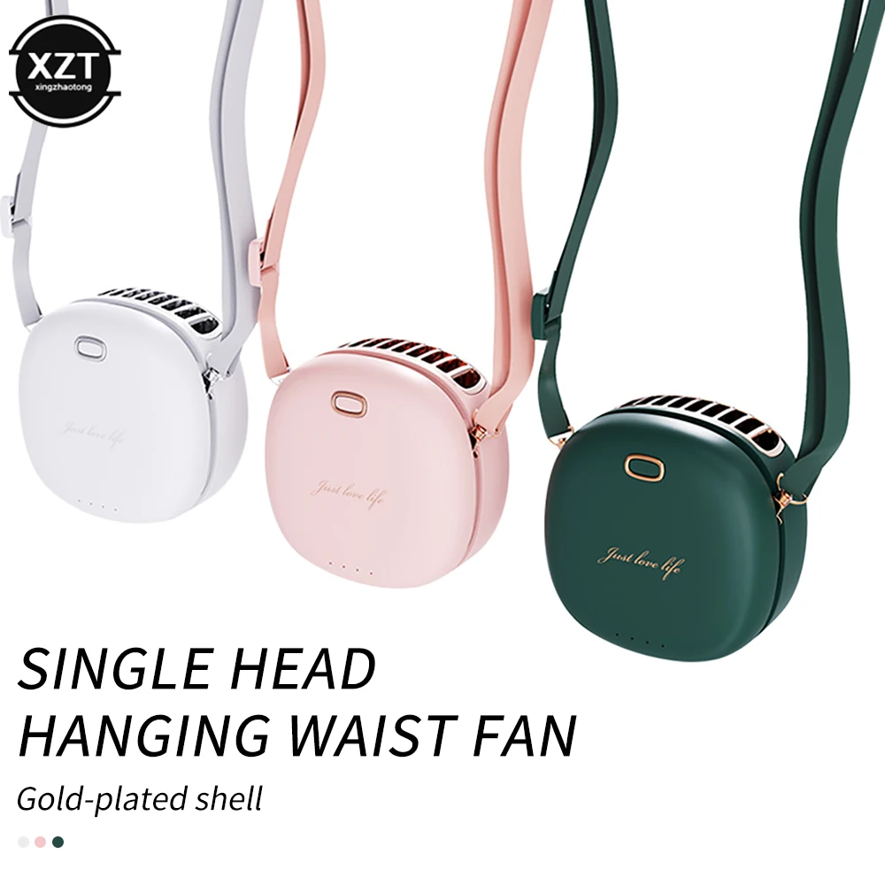 2023 New Mini Portable Hanging Waist Neck Fan Hands Free USB 3 Speed Adjustable Air Cooler Drop Shipping Summer Outdoor