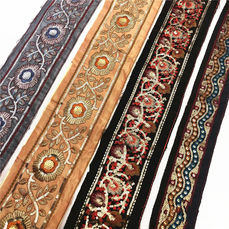 3.5 - 11.5 Cm Wide Retro Ethnic Style Embroidery Lace Handmade Diy Clothing Decoration Collar Cuff Shoes And Hat Fabric