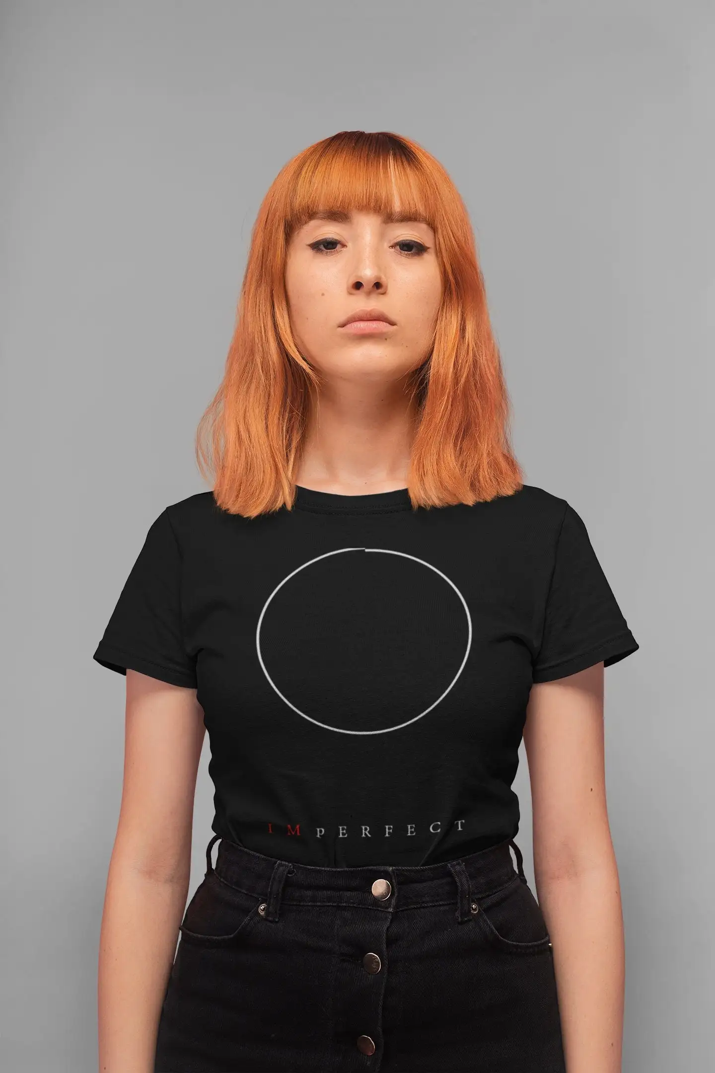 Imperfect T Shirt Black Unisex Circle Unique Style With Print Gift For Friend