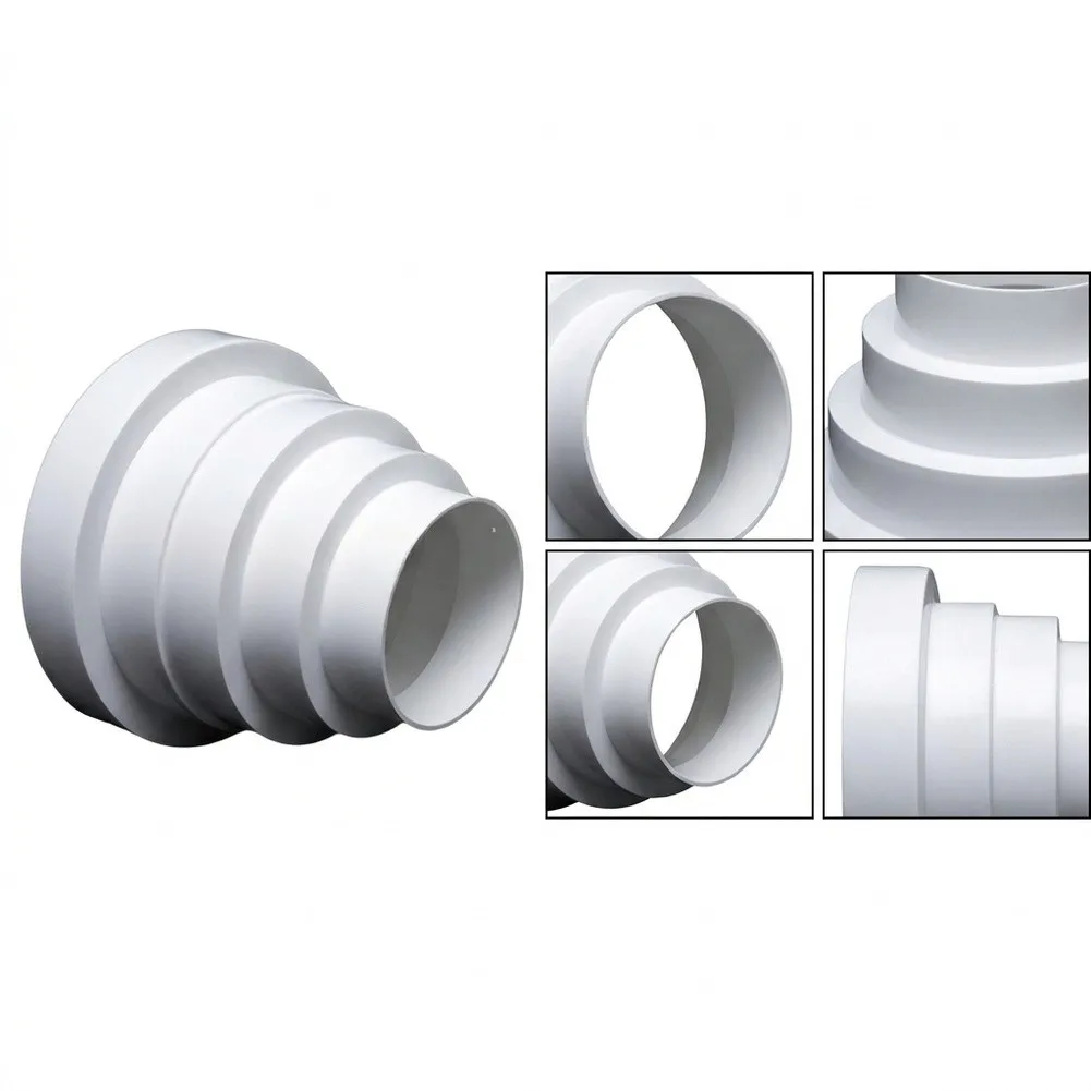 for exhaust Connector Range Hood Reducer Kitchen Ventilation Wide Fit Sturdy Plastic Easy Installation Lightweight Design