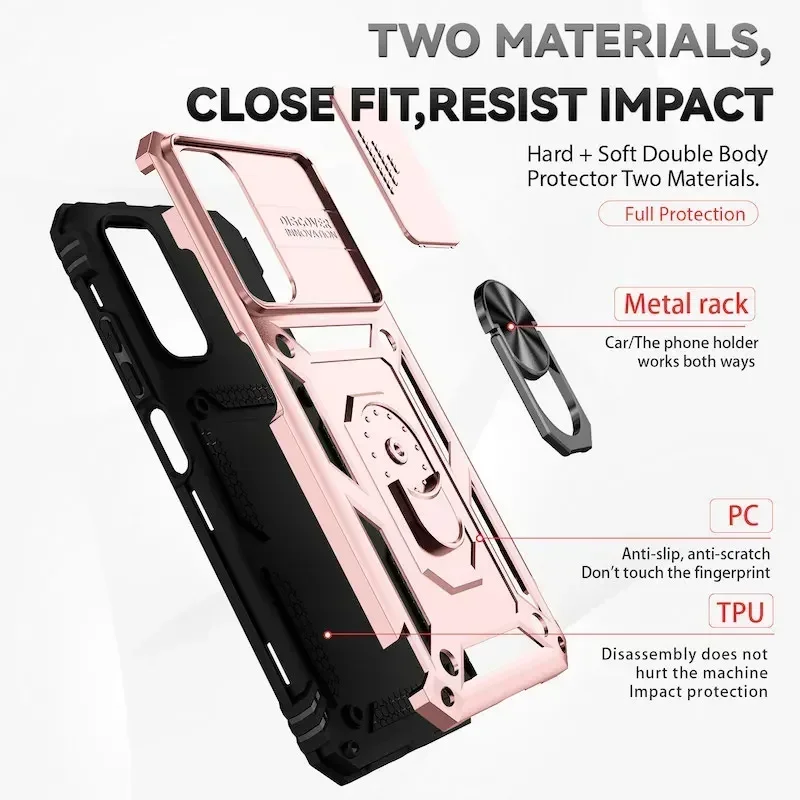 Armor Ring Bracket Push Phone Cases for Xiaomi Redmi Note 8 9 10 11Pro Ma 9S Prime Poco X3 NFC X4 M4 4G 5G  XiaoMi 11 11T Cover