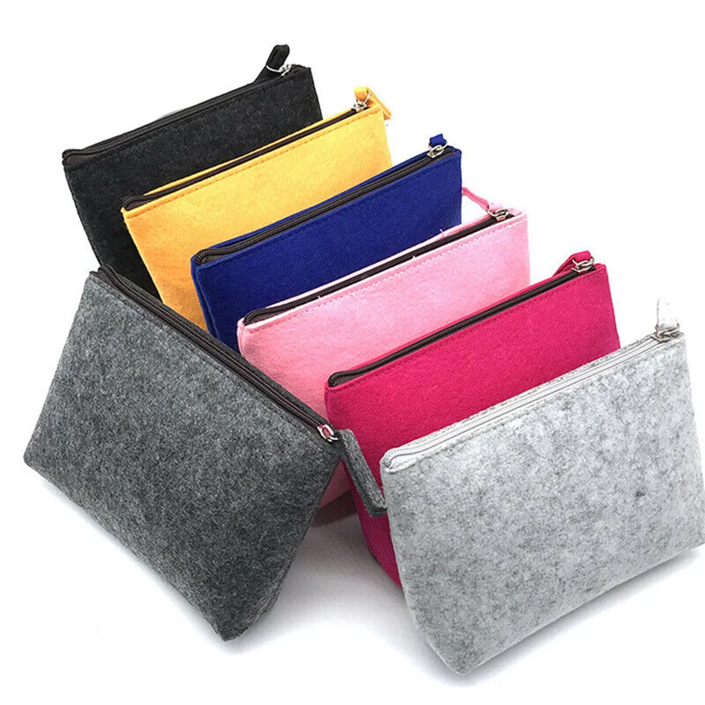 

Fashion Felt Storage Bag Travel Makeup Bag Purse Pouch Women Cosmetic Bag Handbag Laptop Accessories Bag Mobile Power Bag