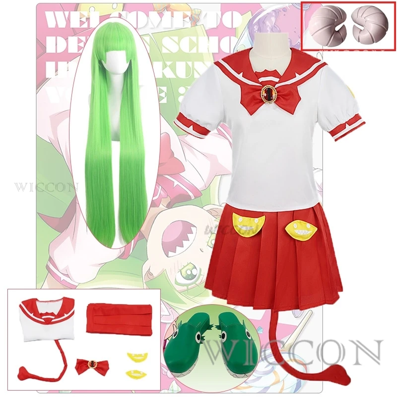 Disfraz de Anime Bienvenido a Demon School iruma-kun Valac Clara para mujer, uniforme escolar personalizado, zapatos JK, accesorios para el cabello cos