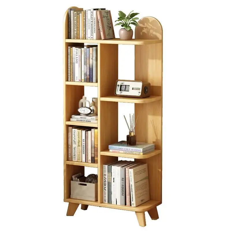 

Living room corner storage rack Bedroom corner locker Solid wood bookshelf Floor shelf Home student bookcase home furniture