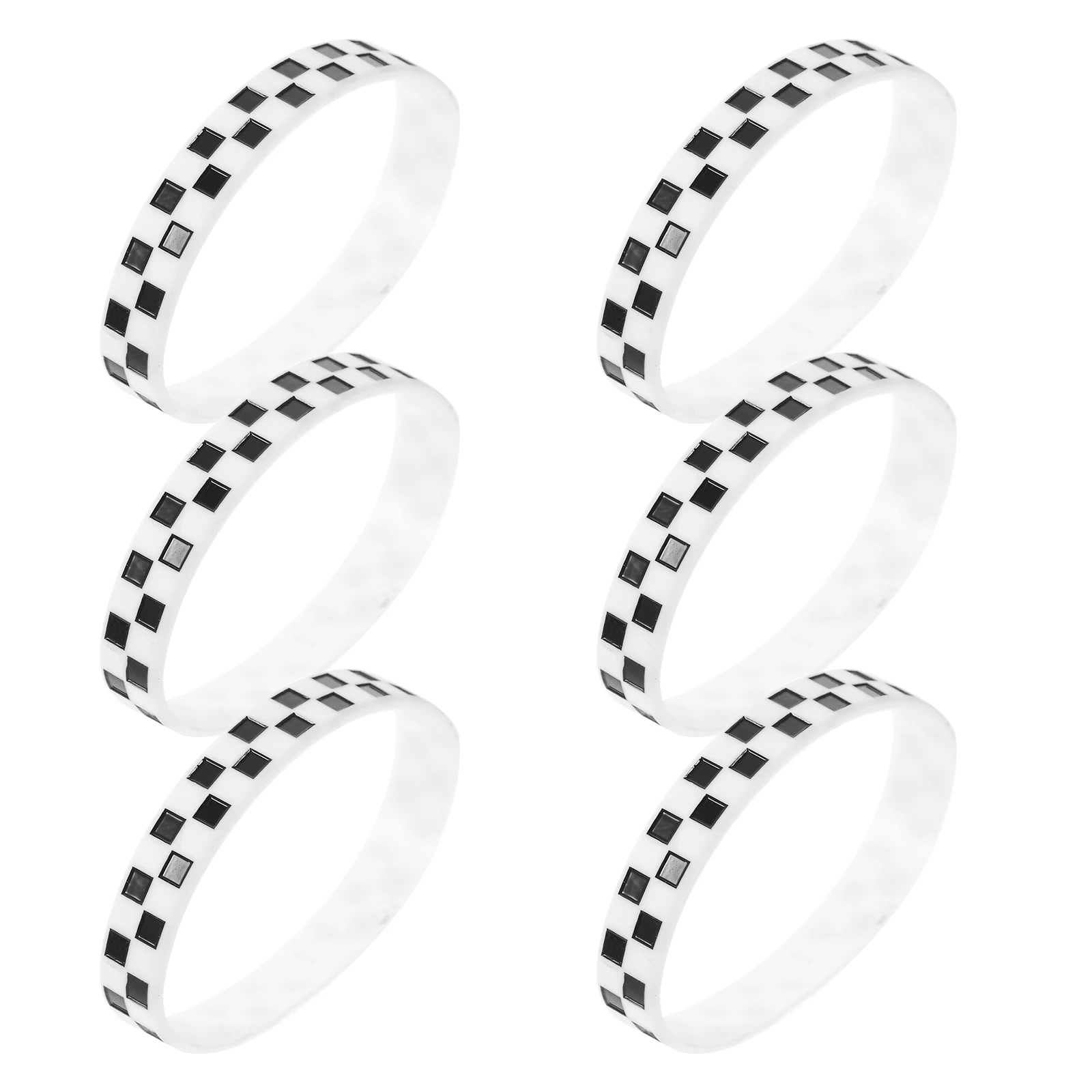 

12pcs Bracelets Checkered Silicone Wristbands for Sports Parties Plaid Pattern Silicone Bracelets Gifts Black Grid Accessories