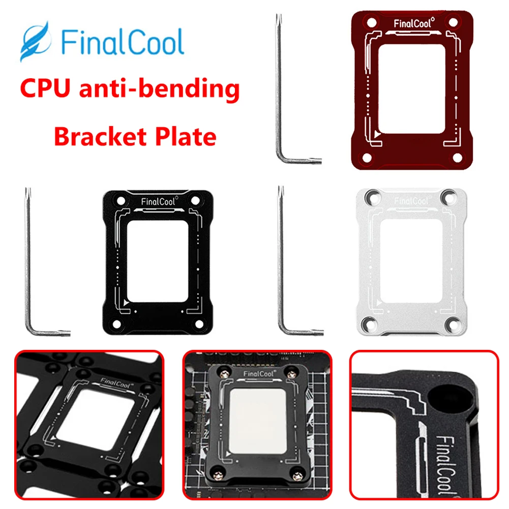 FinalCool CPU Bending Correction Fixing Buckle for LGA1700-BCF Intel Gen 12 Aluminum Brackete PC CPU Accessories with Wrench