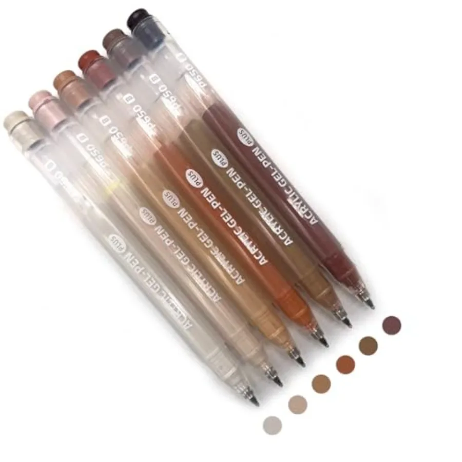 

6 Colors Acrylic Gel Pen Set 1.0mm Fine Pointed Fit for Drawing Creation, Daily Painting, Coloring, Card Making, Journaling, Ar