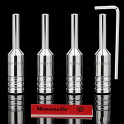 4Pcs Monosaudio Top Selling B80 Pure Copper/Gold/Rhodium Plated Banana Plug Hi-end Grade Adapter Connector Terminal Jack