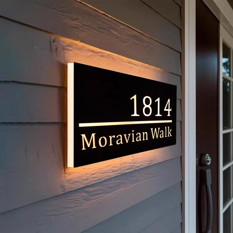 

Custom Personalized Address Plaque LED Number Box Illuminated House Sign Address Number Sign House Number Sign