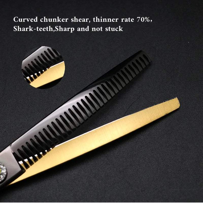 Crane Professional 7 Inch High-end Dog Grooming Scissors Curved Thinner Shears For Dogs Animal Hair Thinning Tijeras Tesoura