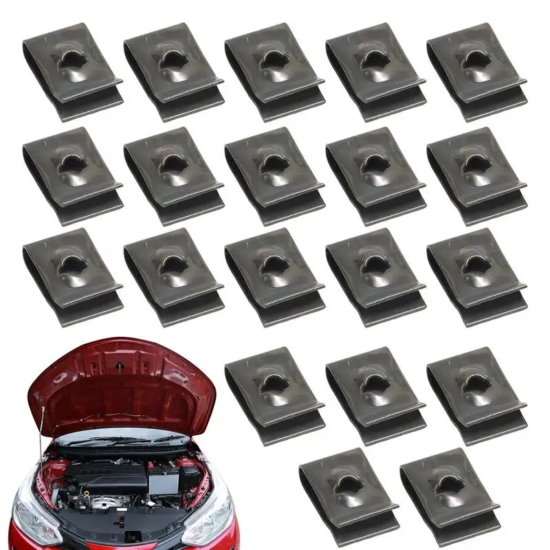 Base Card Fixing Clip Spring Pad U-Clamp Panel Screw Sturdy Fairing Bolt Fixing Clip Stable Connection For Automobile