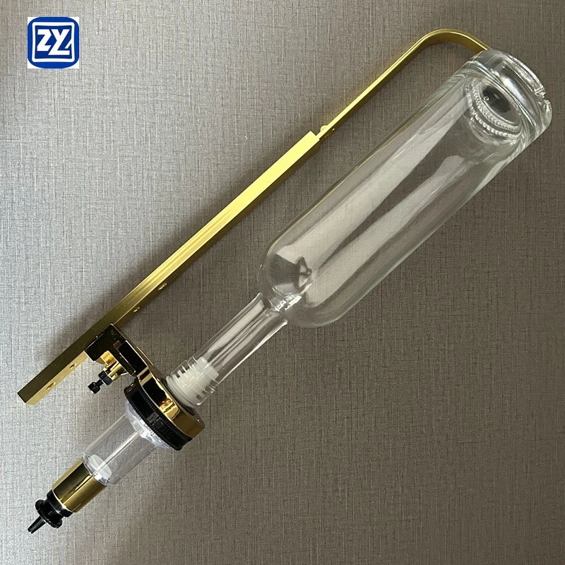 Golden Wall Mounted 500ml Glass Bottle Single Head Perfume Bar Dispenser Glass Bottle Dispenser