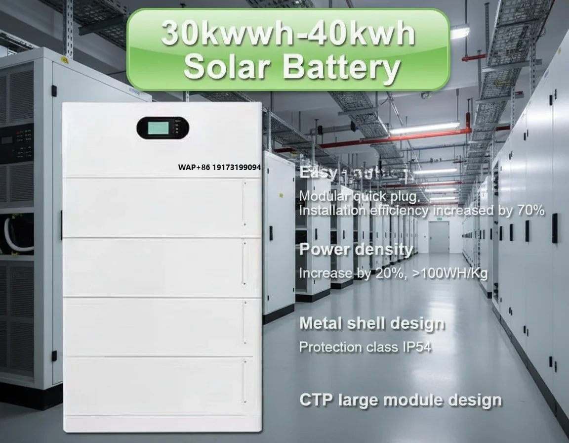 Solar Lithium Battery Deep Cycle 96v 40kw Stackable Lithium Ion Batteries for Home