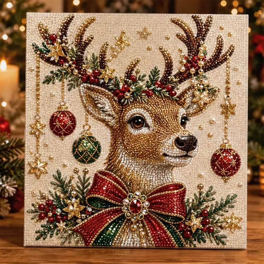 DIY Weihnachts-Perlenkunst-Set 20x20cm Diamantmalerei Weihnachts-Perlenkunst-Set Weihnachtsmann Elch Auto DIY Dekorationsmalerei 2026 – Detail 18
