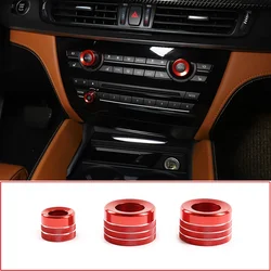 Aluminum Alloy Air Conditioner Knob Audio Volume Tune Button Trim Cover Knob Ring For BMW X5 X6 E70 E71 F15 F16 2014-2018