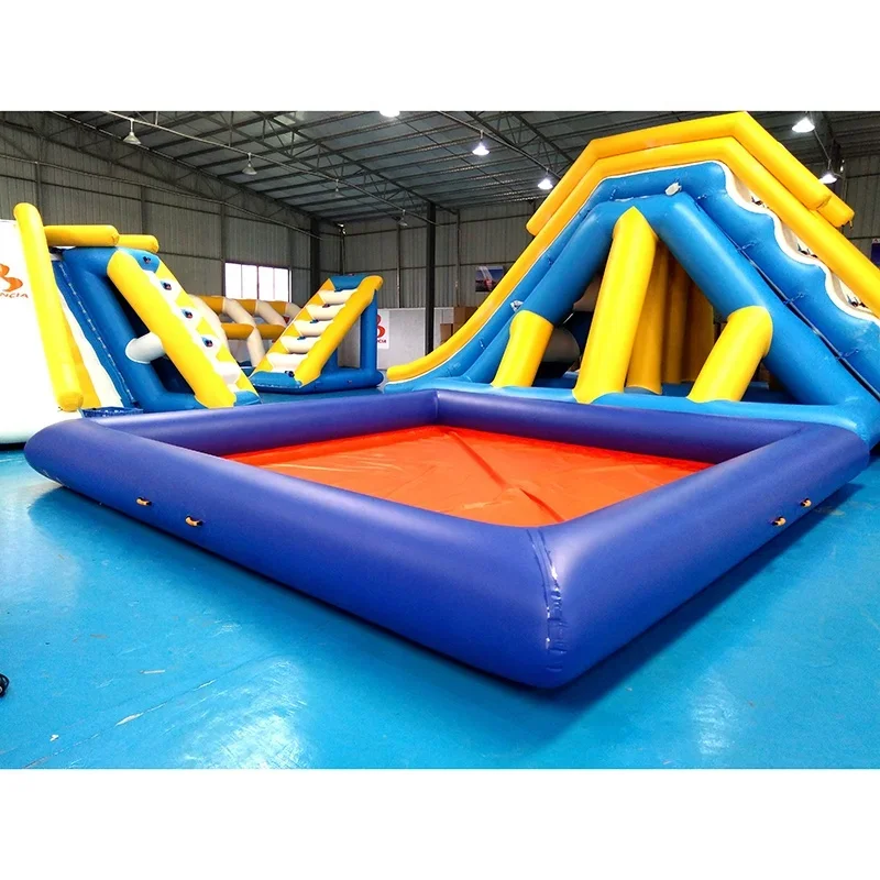 ANTI -UV 0.9mm PVC tarpaulin Inflatable Water Pool For Water Park Games