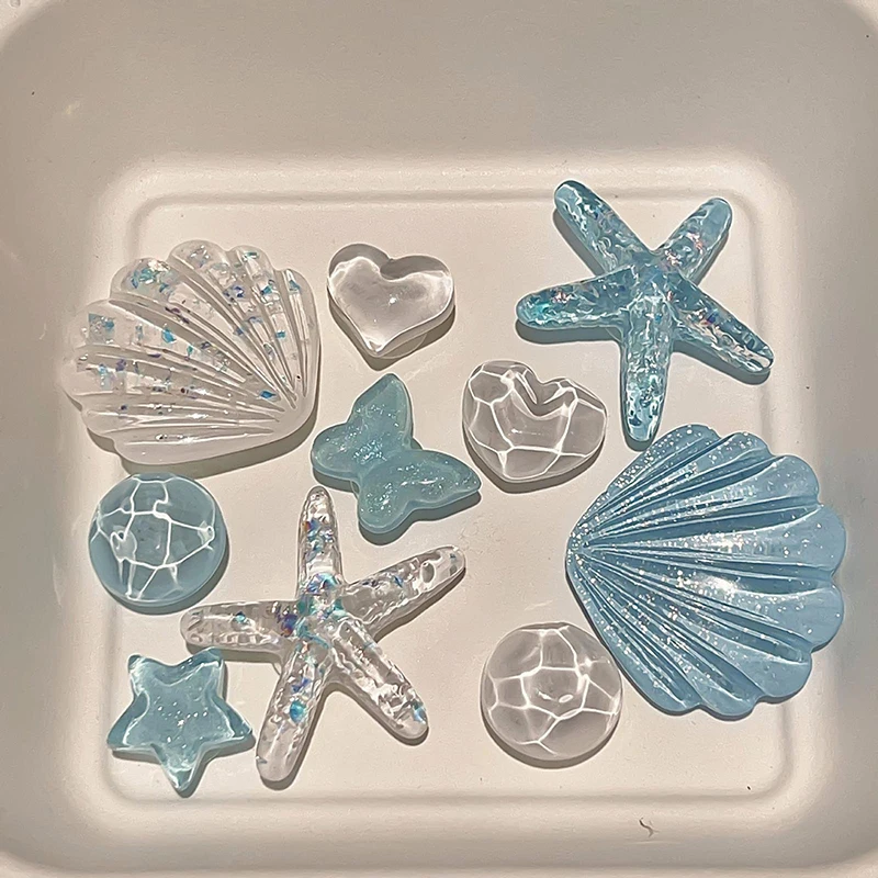 ★▲1 Set DIY Clogs Sandals Garden Shoe Decor Cute Starfish Shell Resin Shoe Charms Accessories Buckles Beach Pins Girls Gifts