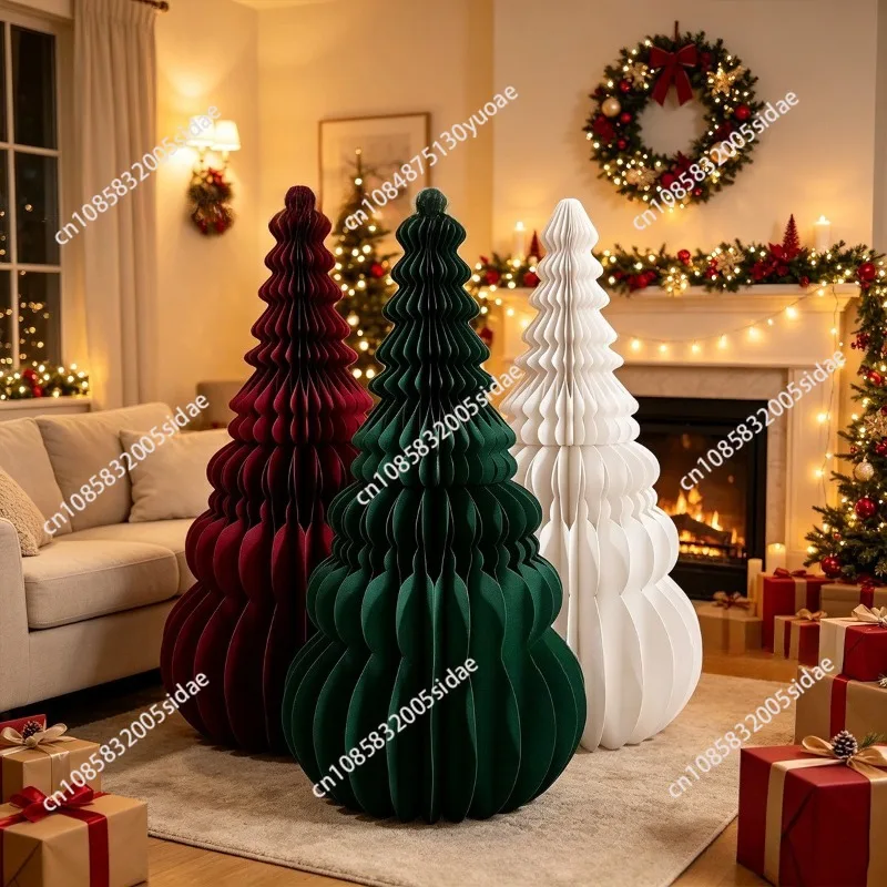 grand-arbre-de-noel-de-12-metre-combinaison-de-nids-d'abeille-en-papier-epais-decoration-d'ornement-d'arbre-de-noel-arrangement-de-noel