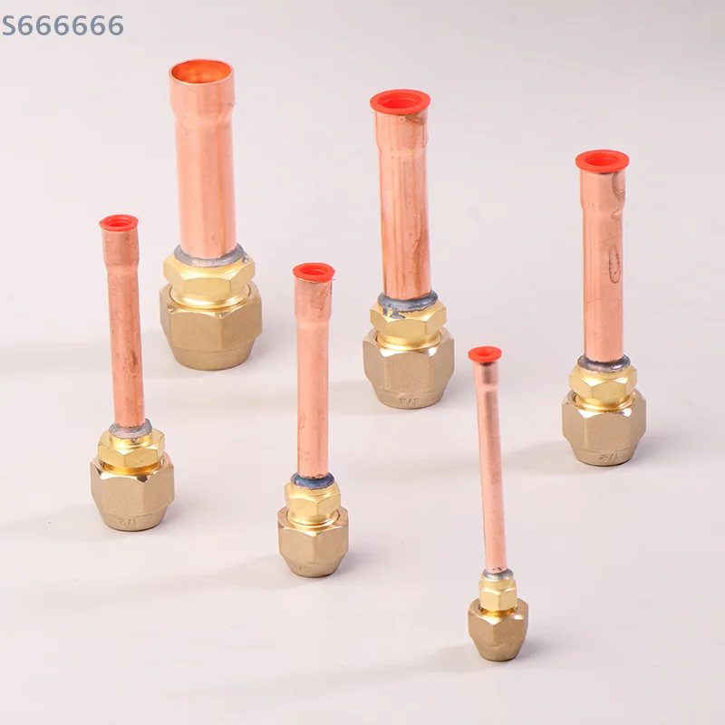 

1PC Air Conditioning Copper Pipe With Forged Brass SAE 1/4 3/8 5/8 1/2 3/4 Threaded Connector Fitting Adapter -20 To 120℃