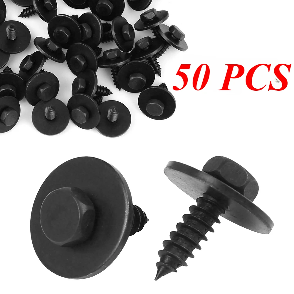 50pcs  Auto Fastener Car Clips Screw Bolt Retainer Fender Liner Under Cover Screw  For BMW 07147129160 Push Pin Clips