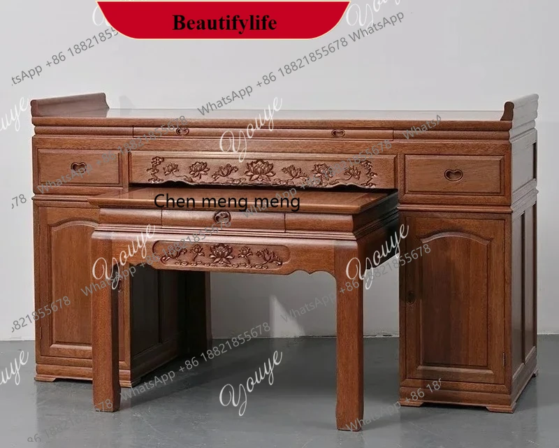 

Стол-алтарь из массива дерева в китайском стиле, алтарь для Будды, подставка для благовоний, стол для подношений в храме, домашний алтарь для божеств