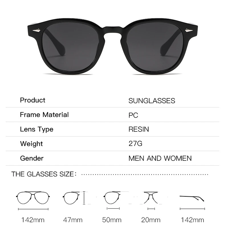 JNPCXI New Retro Round Sunglasses Women Yellow Fashion Rivets Decoration Shades UV400 Men Punk Sun Glasses