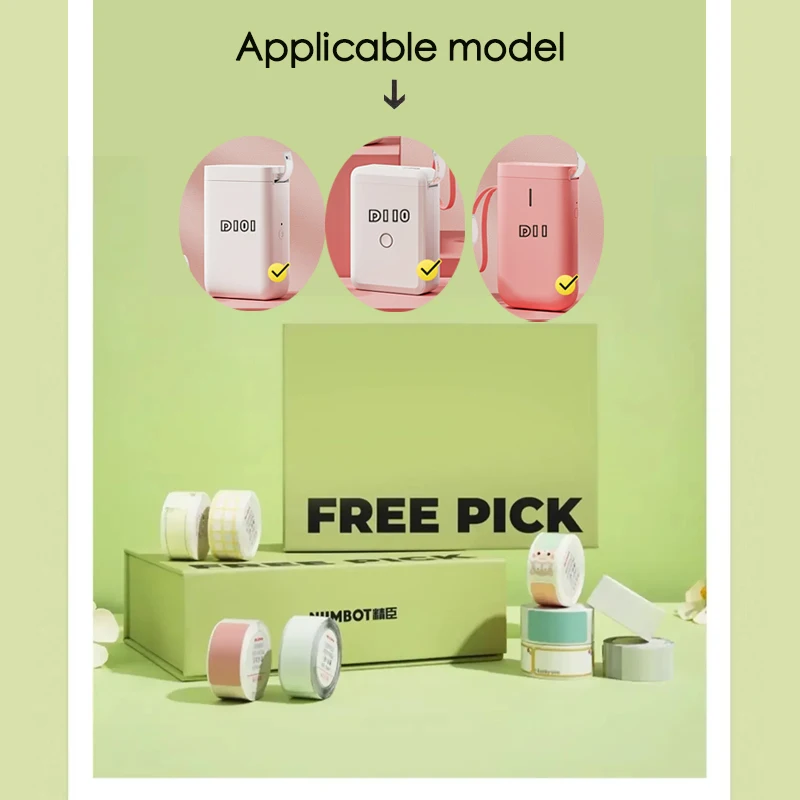 

9 Rolls Mix Sticker for Niimbot D11/D110/D101/H1 Thermal Self-adhesive Label Paper Waterproof Storage Stickers