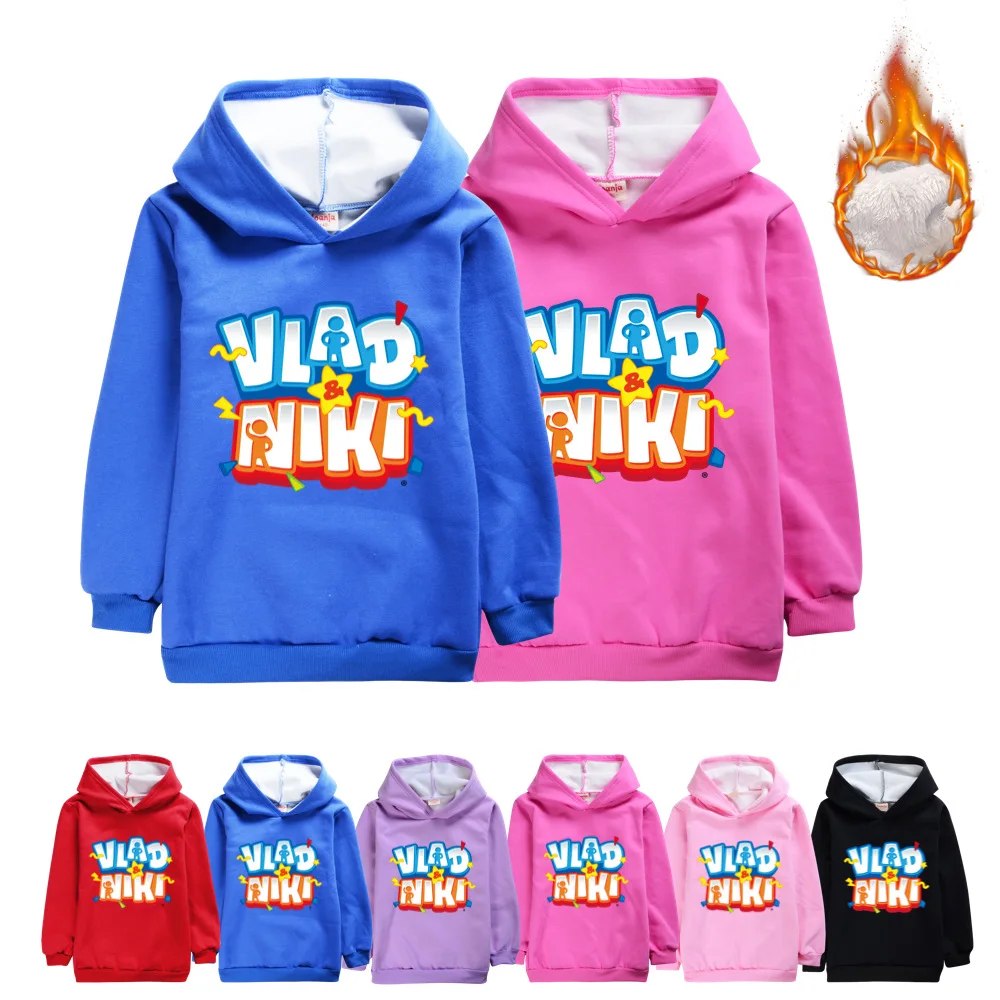 

Vlad and Niki Sweatshirts Hoodies Winter Teenager Thick Fashion Outwear Boy Girl Warm Cartoon Printd Pullover