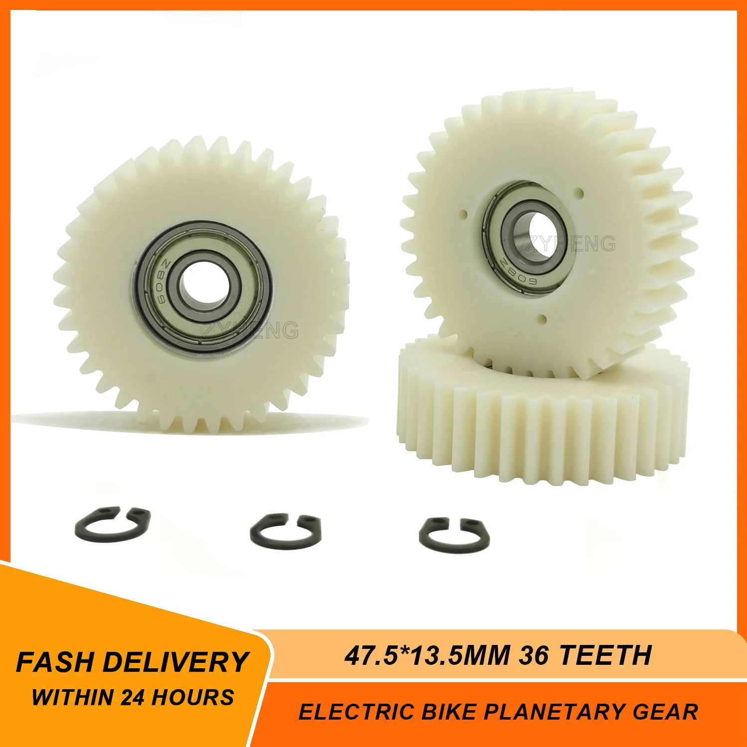 47.3x13.5mm Electric Bicycle 36T Planetary Gears with 8mm Bearing Bike Nylon Tooth Gear For Bafang 500W Motor Gear Accessories