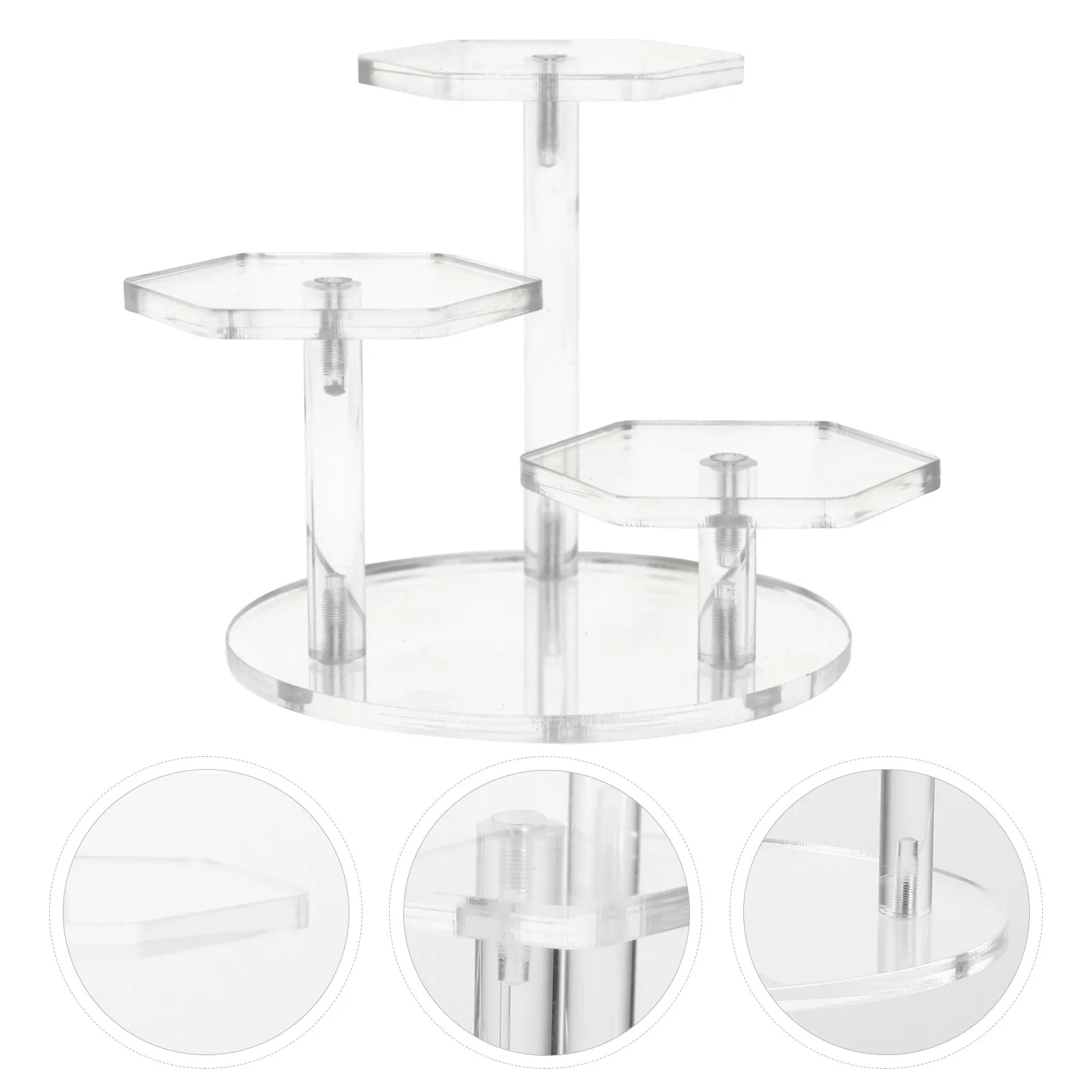 1Pcs Clear Acrylic Ladder Display Rack 4-Tier for Jewelry Collection Home Decor Living Room Bedroom Study Space Saving Riser
