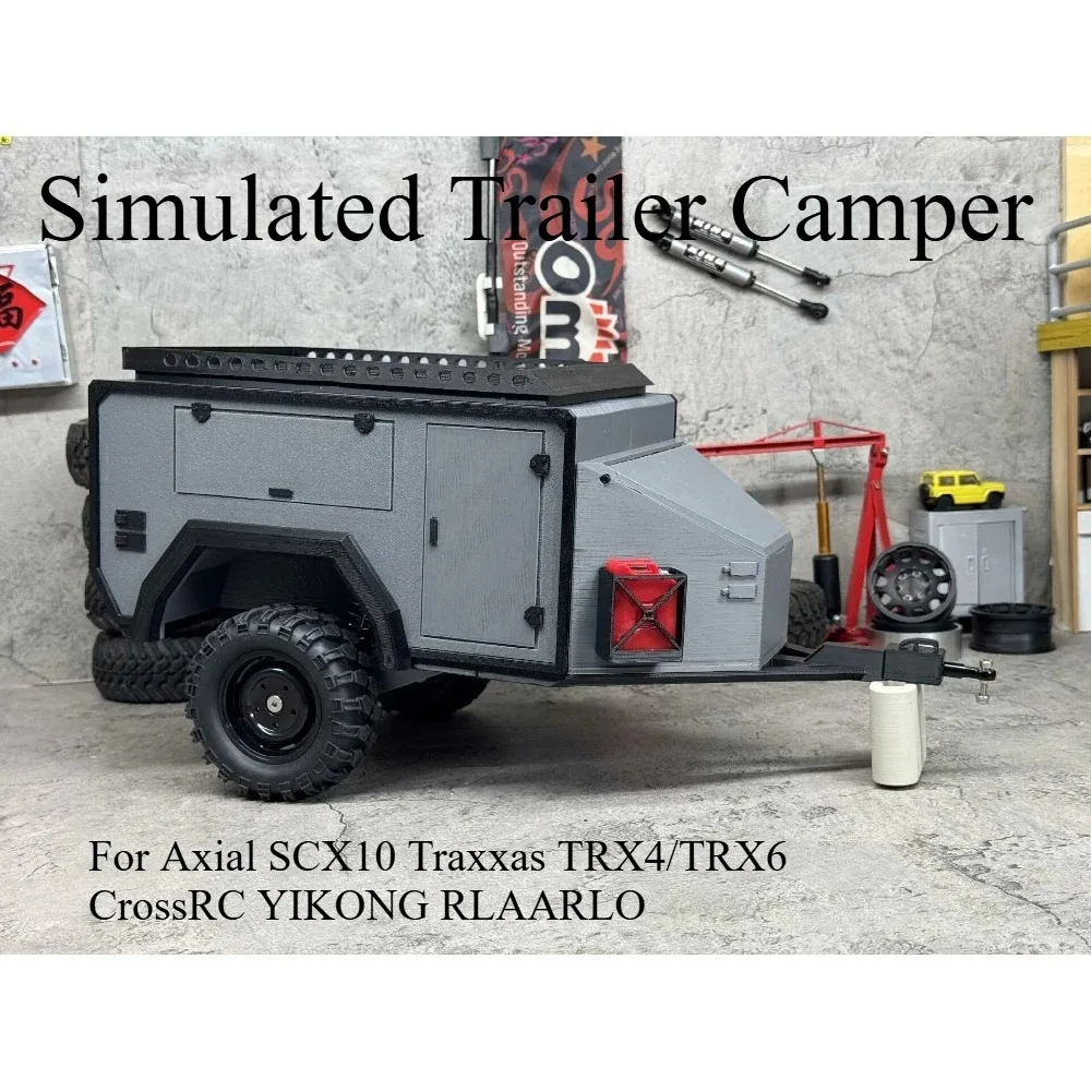 1/10 1/8 RC Crawler Simulated Camper Trailer Kit Realistic Cosmetic For SCX10 TRX4 TRX6 CrossRC Yikong Rlaarlo Upgrade Parts
