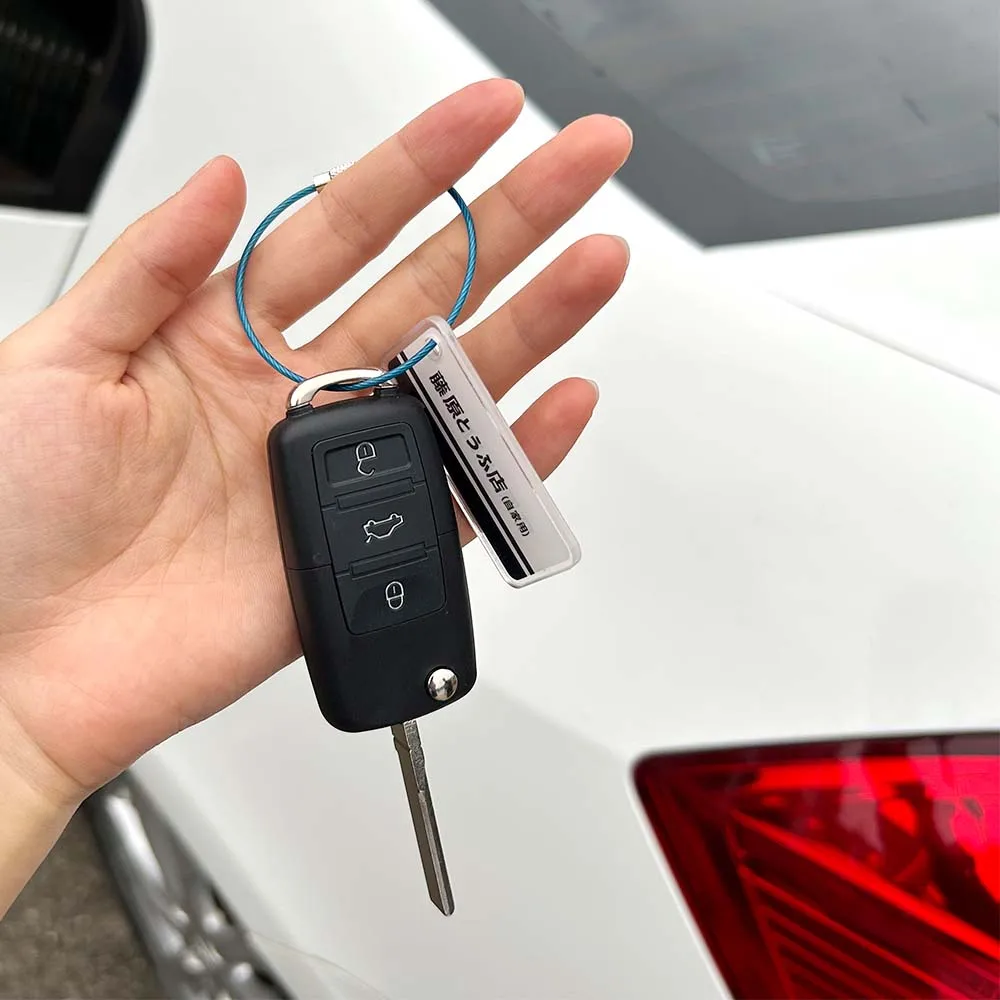 Initial D Keychain Fujiwara Tofu Shop Car Key Strap Acrylic Key Ring Auto Motorcycle Key Tags JDM Accessories