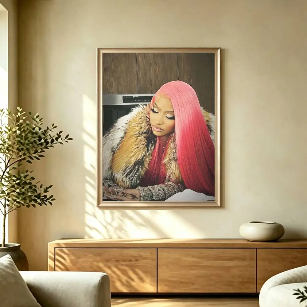 Pop-Rap Singer Nicki-i Minaj-j Poster High Quality Dorm Living Room Aesthetic Wall Decoration Painting Stickers Gift
